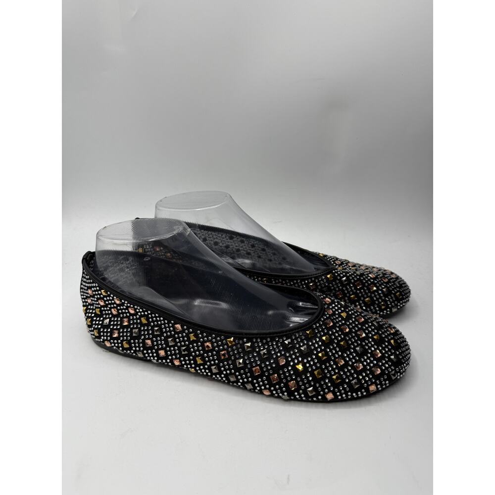 Anthropologie Women's Glitz Mesh Flats Shoes Black Size 10 - Picture 12 of 12